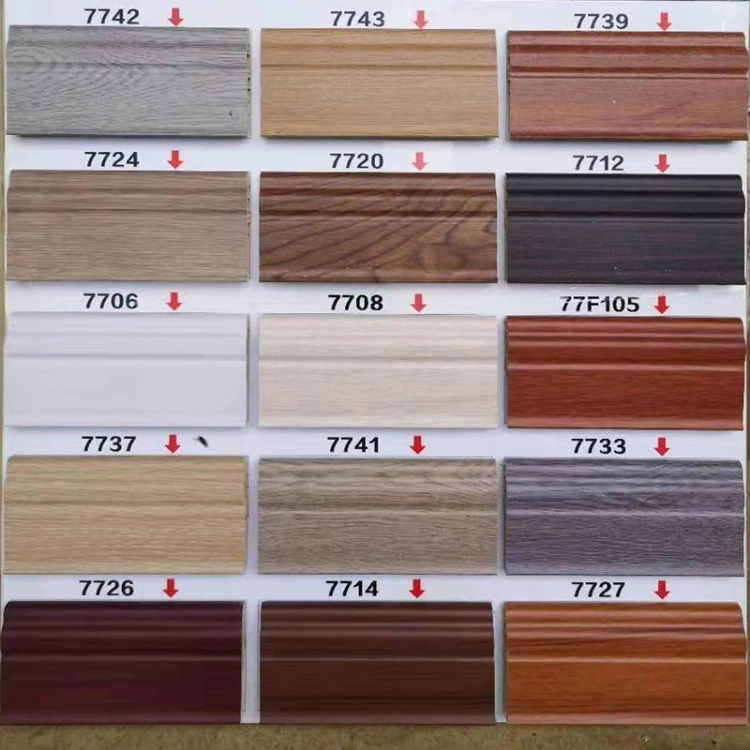 No Cracking Corrosion Resistance Flexible Wall Wood Skirting Line Composite Boards WPC Skirting