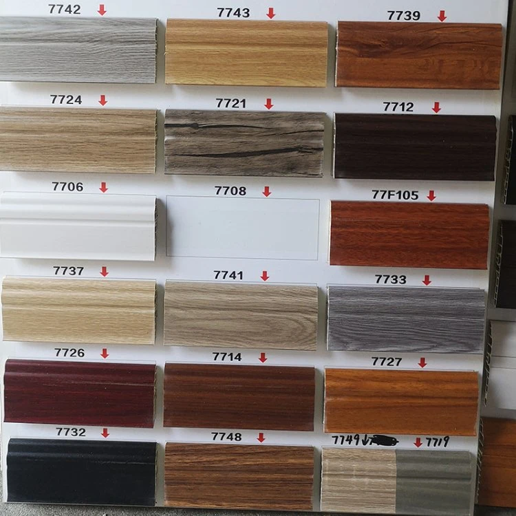 No Cracking Corrosion Resistance Flexible Wall Wood Skirting Line Composite Boards WPC Skirting
