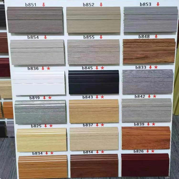 No Cracking 3D Baseboard Interior Flatboard Wall Skirting Line Moulding WPC Skirting