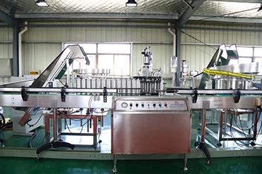 Automatic Packing Line Pharmaceutical Air Freshener Cleaning Insecticide PU Shaving Foam Cosmetic Spraying Sprayer Paint Spray Aerosol Filling Sealing Machine