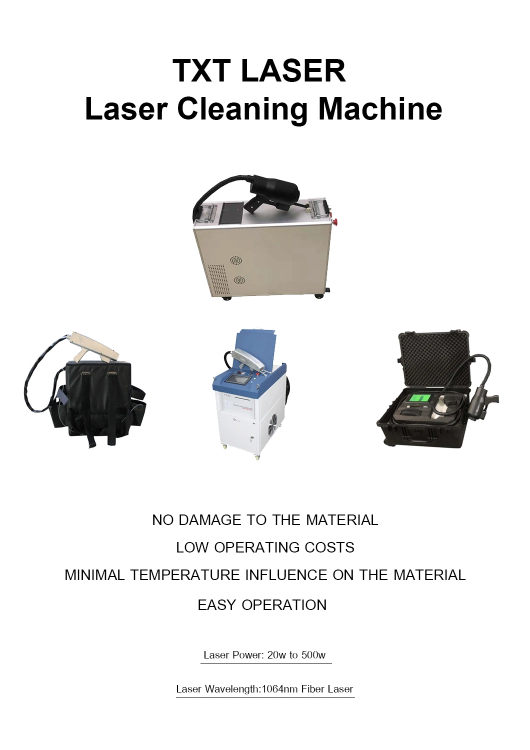 Portable Laser Cleaner Backpack Dust Laser Cleaning Machine Laser Rust Removal Machine with Handheld Gun for Metal